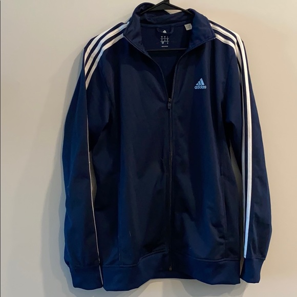 Adidas Navy Stripe Track Jacket - Picture 1 of 3